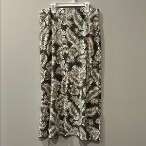 J. Jill Leaf Pattern Pencil Skirt - Green and Brown